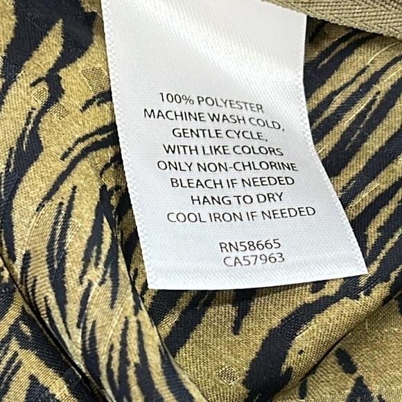 Halogen Twist Wrap Front Top Olive Black Splice Animal Size Small New - Picture 7 of 10